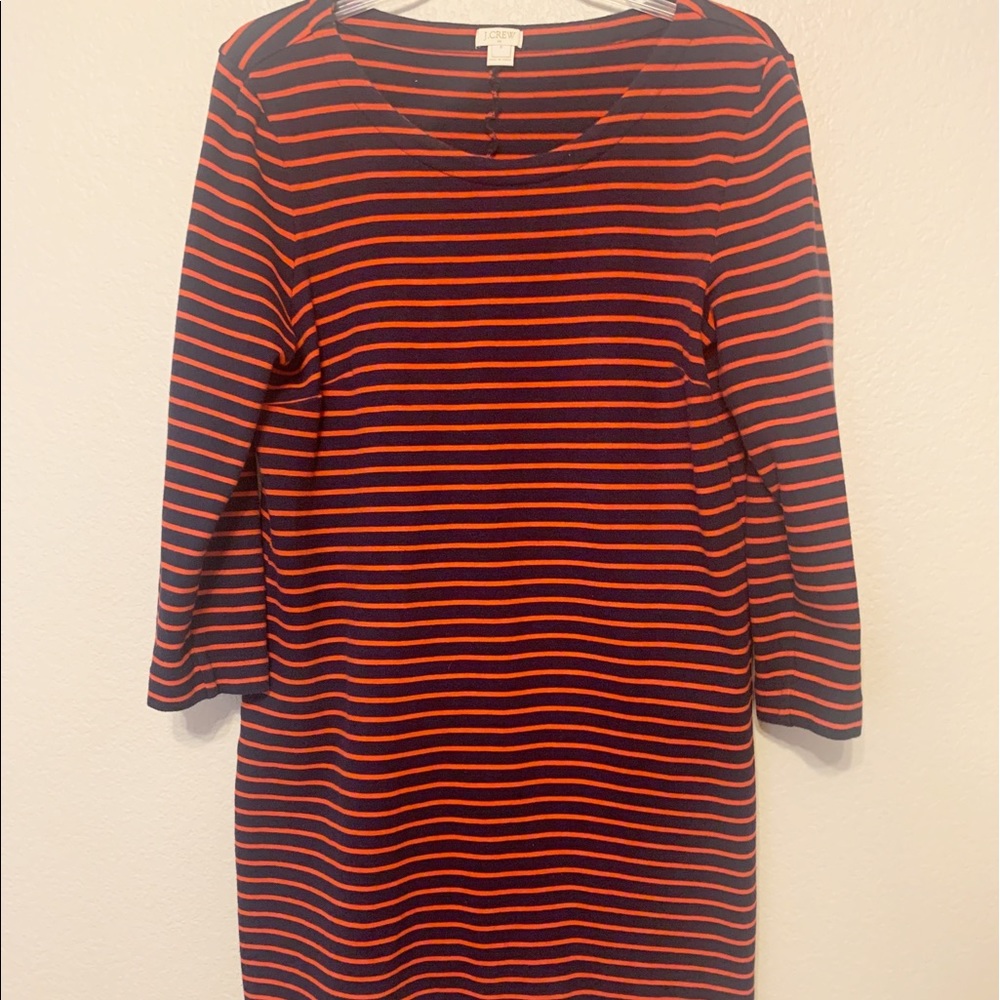 J crew red and blue striped dress